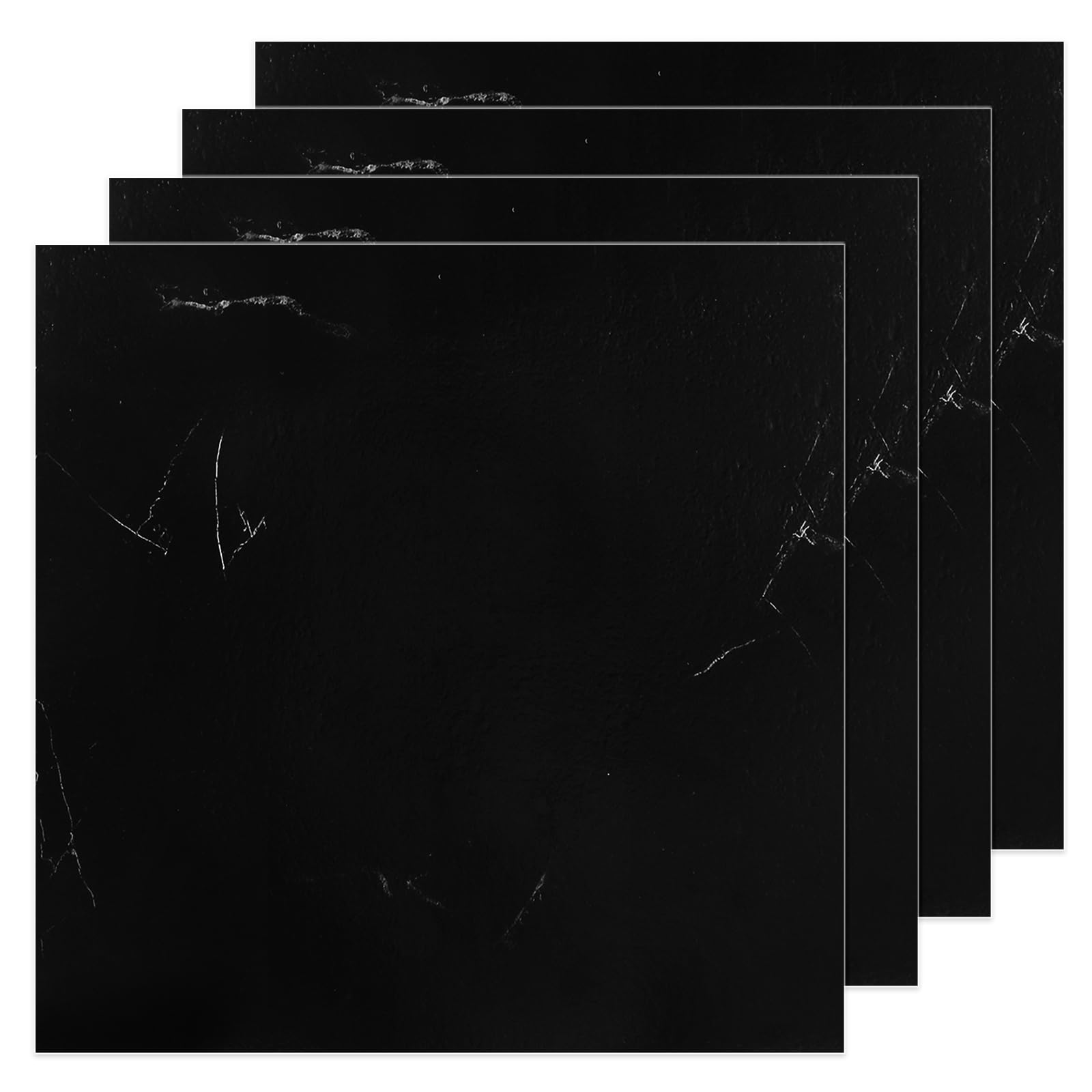AKOLAFE 40 Sheet Vinyl Flooring 12x12 Peel and Stick Floor Tile Waterproof Black Marble Vinyl Floor Tiles Clearance Self Adhesive Floor Tiles Sticky