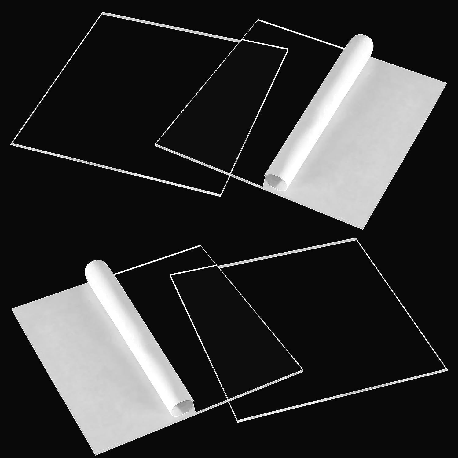 Acrylic Sheet Transparent 6"x6" 4 pcs for Glass Painting High Gloss (6x6 inch, Transparent/Clear) (Pack of 4) Square (1mm)-image-47