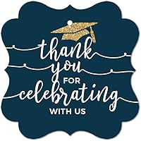 Vista 15 de Andaz Press Colección de fiesta de graduación azul marino y dorado, banderín colgante personalizado con cuerda, graduación de Madison, 5 pies, 1