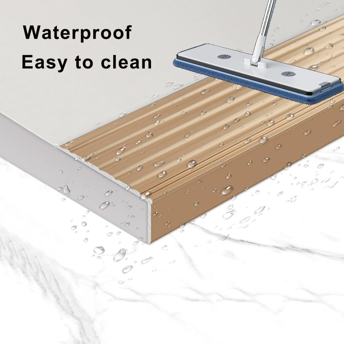 130cm Perfil de Borde de Escalera de Aluminio en Forma de L, Antideslizante Protector de Nariz de Escalera 150 cm, Impermeable Moldura de Borde de Escalón(Beige,110cm/43in)