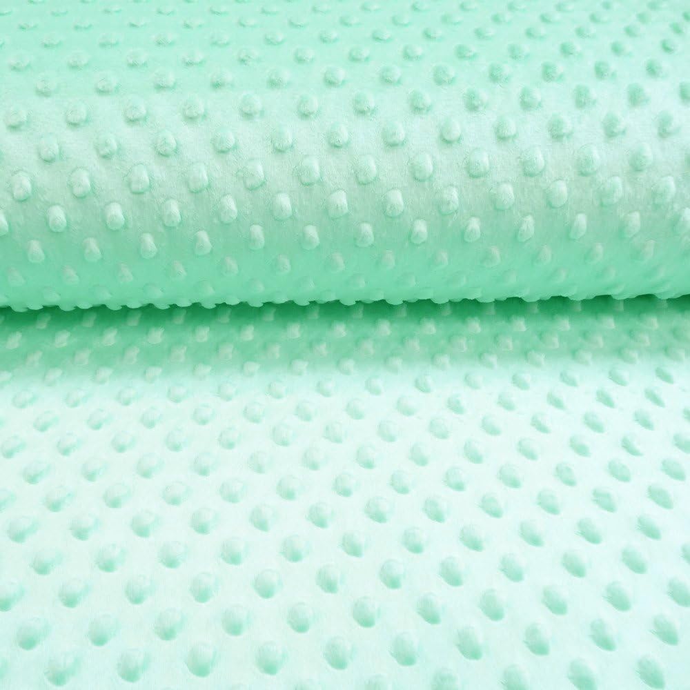 Mint Polka Dot Super Soft Minky Fabric – by 50 cm