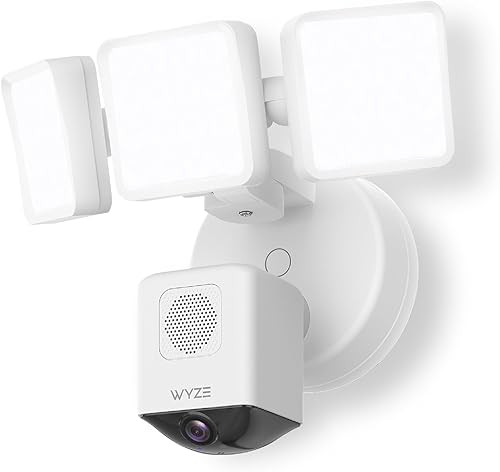 WYZE Cam Floodlight Pro con LED de 3000 lúmenes, cámara de seguridad inteligente con cable 2K HD IP65 para exteriores, visión nocturna a color, WYZE Cam Floodlight Pro con LED de 3000 lúmenes, cámara de seguridad inteligente con cable 2K HD IP65 para exteriores, visión nocturna a color,