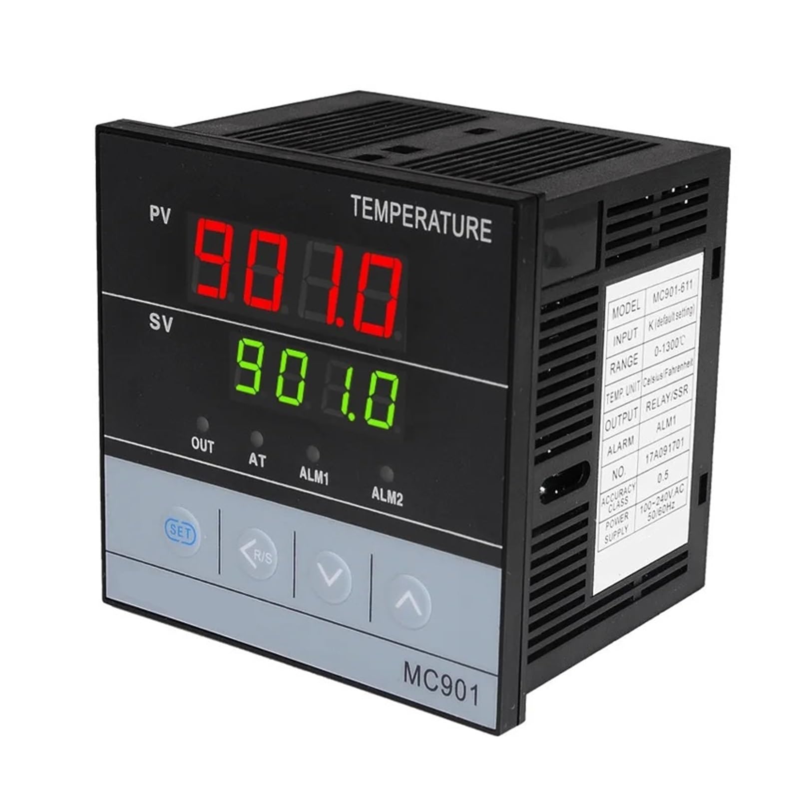 regolatore Temperatura pid Regolatore di Temperatura PID Digitale Impermeabile Tipo K con sensore PT100, Ingresso relè, Uscita SSR