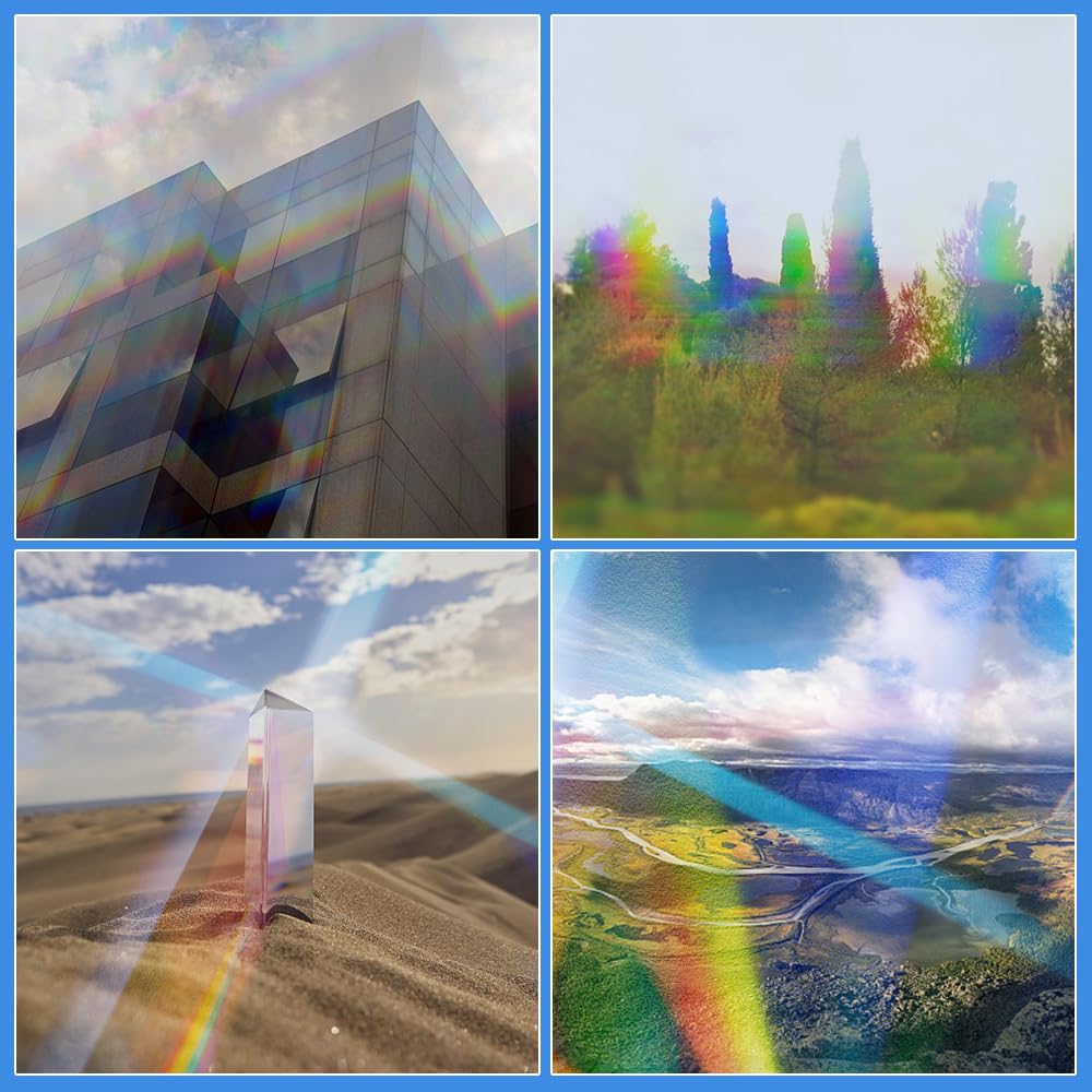 2 Pz Prisma per Fotografia Prisma Ottico Triangolare da 5/8cm Prisma Triangolare in Cristallo K9 Prisma Fotografia con Confezione Regalo Prisma di Vetro Luce per Spettro Luminoso