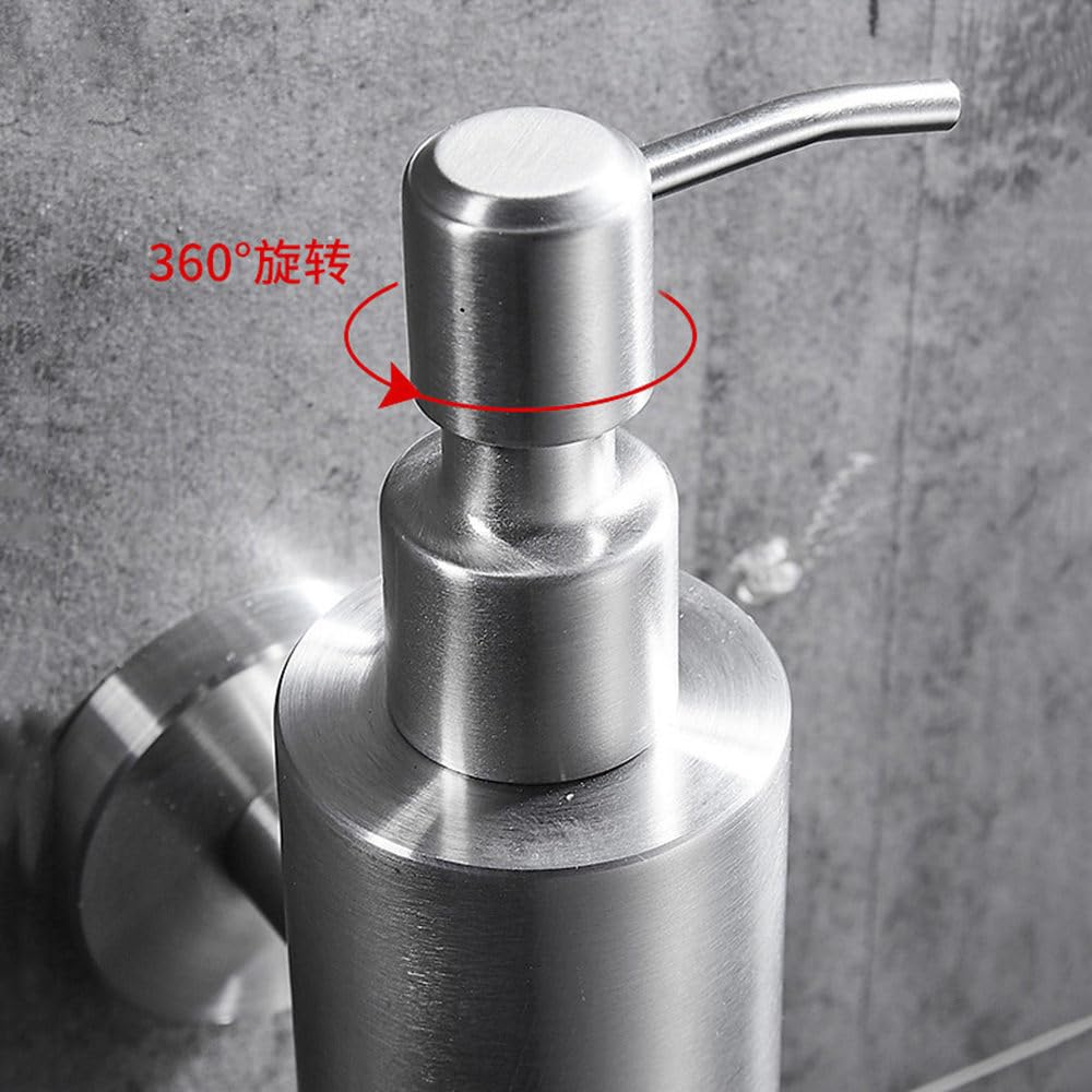 Jabonera Sencilla de Acero Inoxidable para Pared, para Cocina, Hotel, baño, dispensador de Gel de Ducha, Color Negro, 7,6 x 20,5 cm, 200 ml