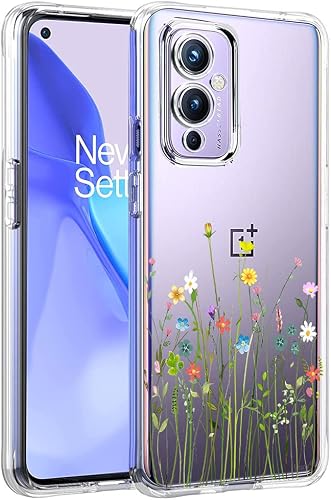 Unov Case Compatible with OnePlus 9 5G Clear with Design Soft TPU Shock Absorption Slim Embossed Pattern Protective Back Cover OnePlus 9 5G Case 6.5 inch (Flower Bouquet)