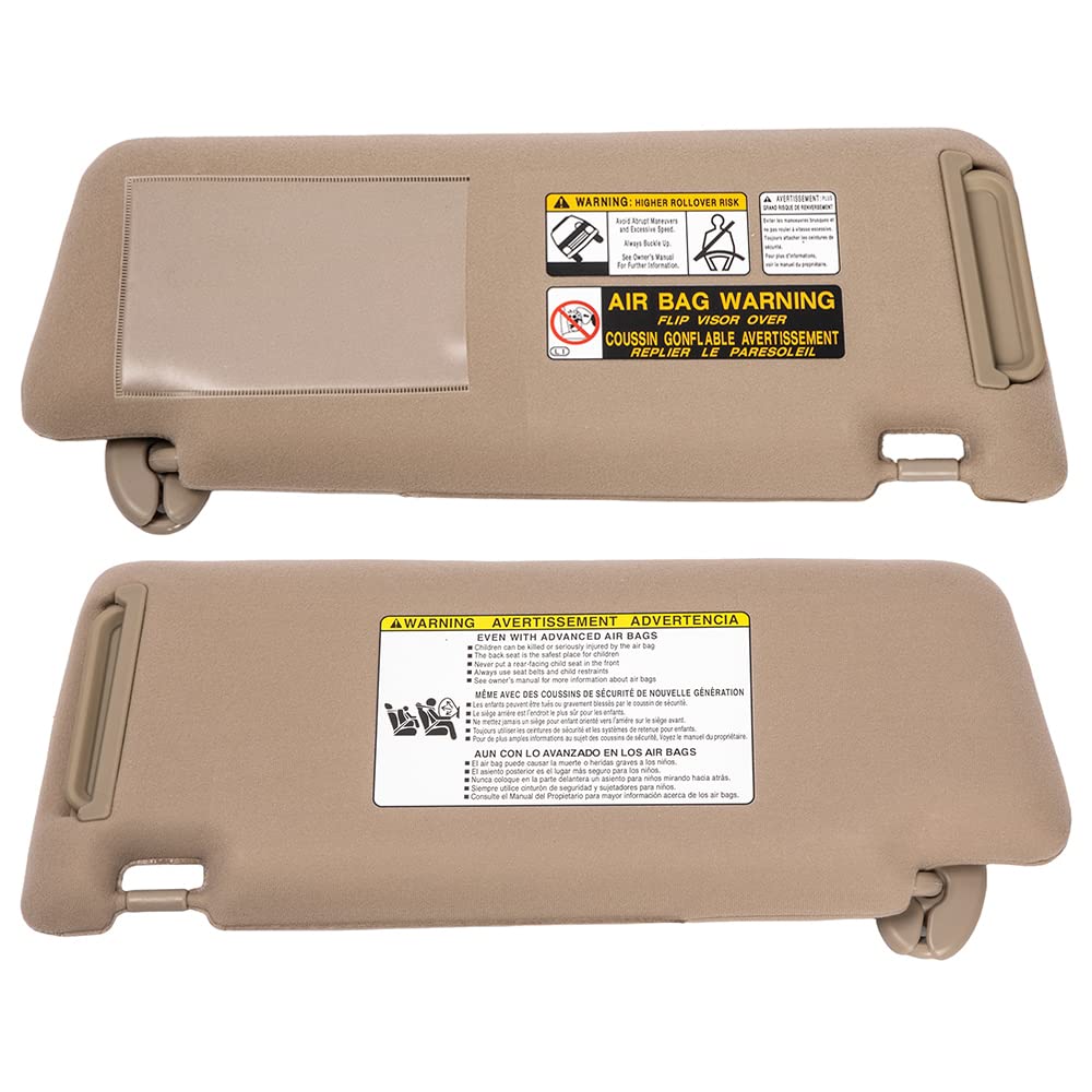 KruzeKraft Right Side Sun Visor Replacement For 2005-2012 Toyota Tacoma - Beige Color - View #4