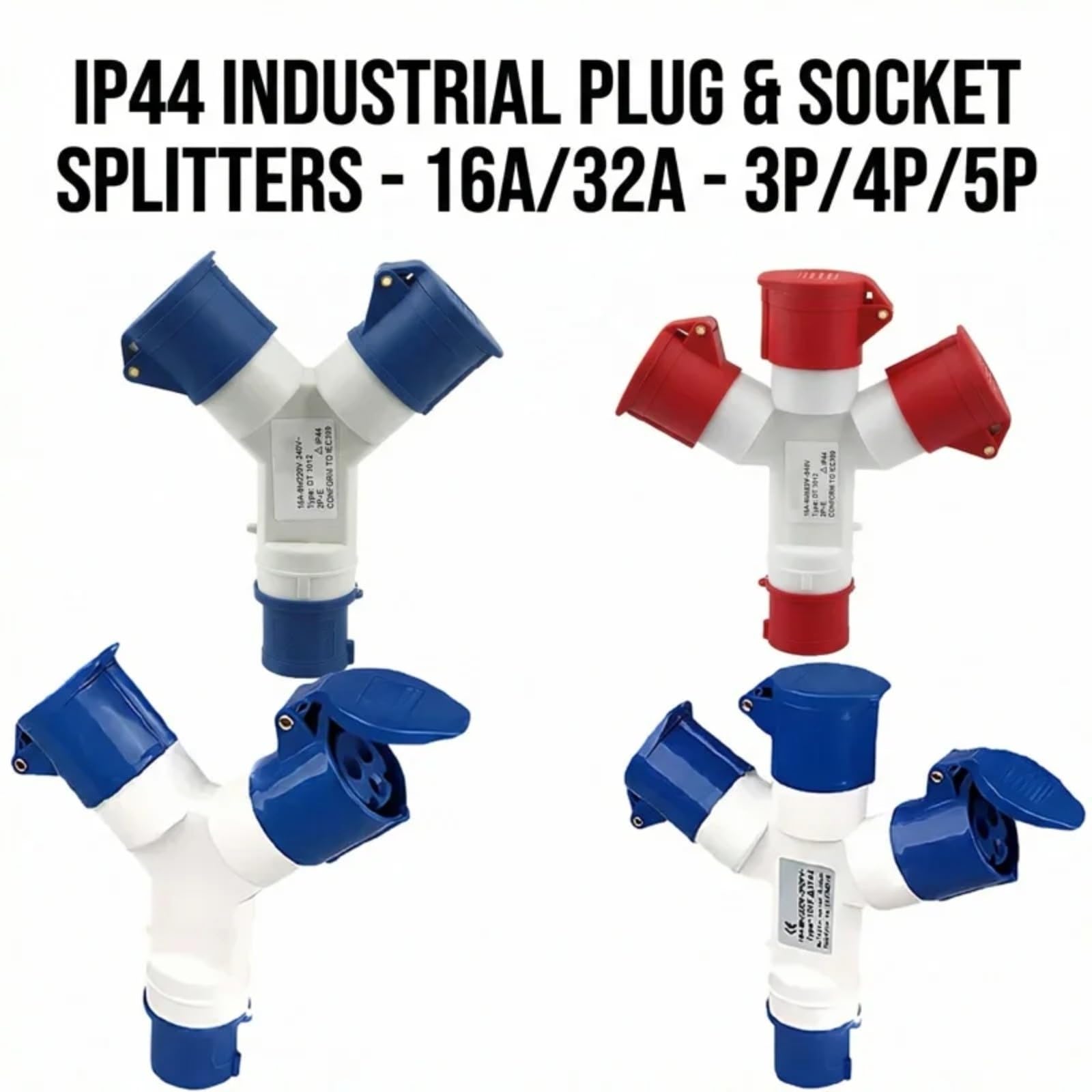 IP44 Conexión trifásica para enchufe de alimentación industrial tipo Y | 3P32A 1-2