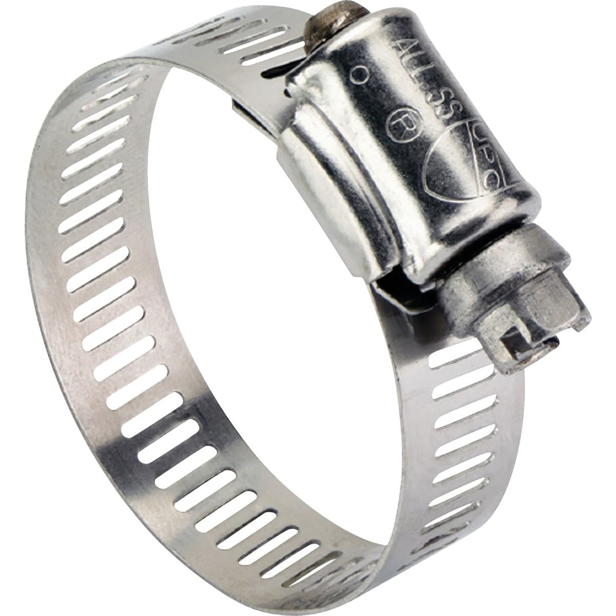HPS Stainless Steel Embossed Hose Clamps SAE #10 - 3/4" To 1-1/8" Range, Pack Of 10, 3/8" Band