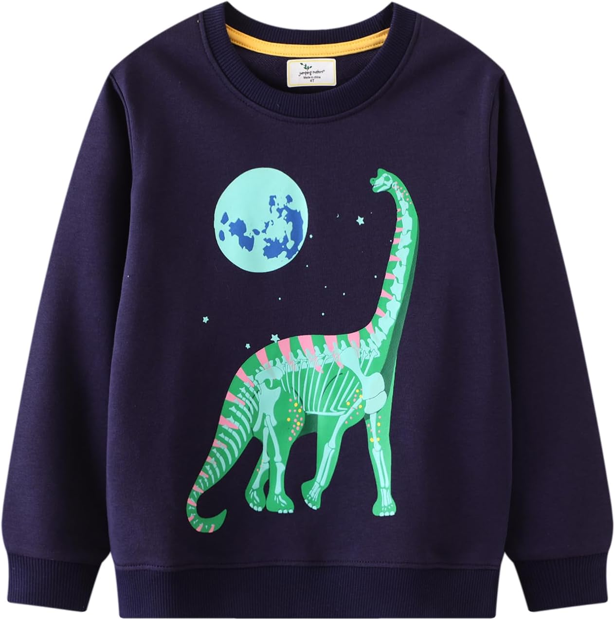 Baby Boy Dinosaurs Round Neck Cotton Long Sleeve Pullover Sweatshirt