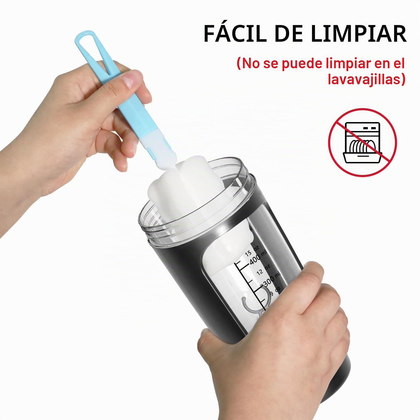 SOARFLY Mezclador de Proteinas Electrico, 650ml Shaker Proteinas Recargable con USB C, Shaker Bottle para Batidos de Proteínas Sin BPA, Negro