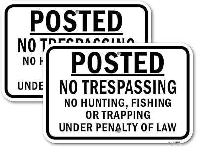 (2 Pack) Posted No Trespass No Hunting Fishing Or Trapping | 12