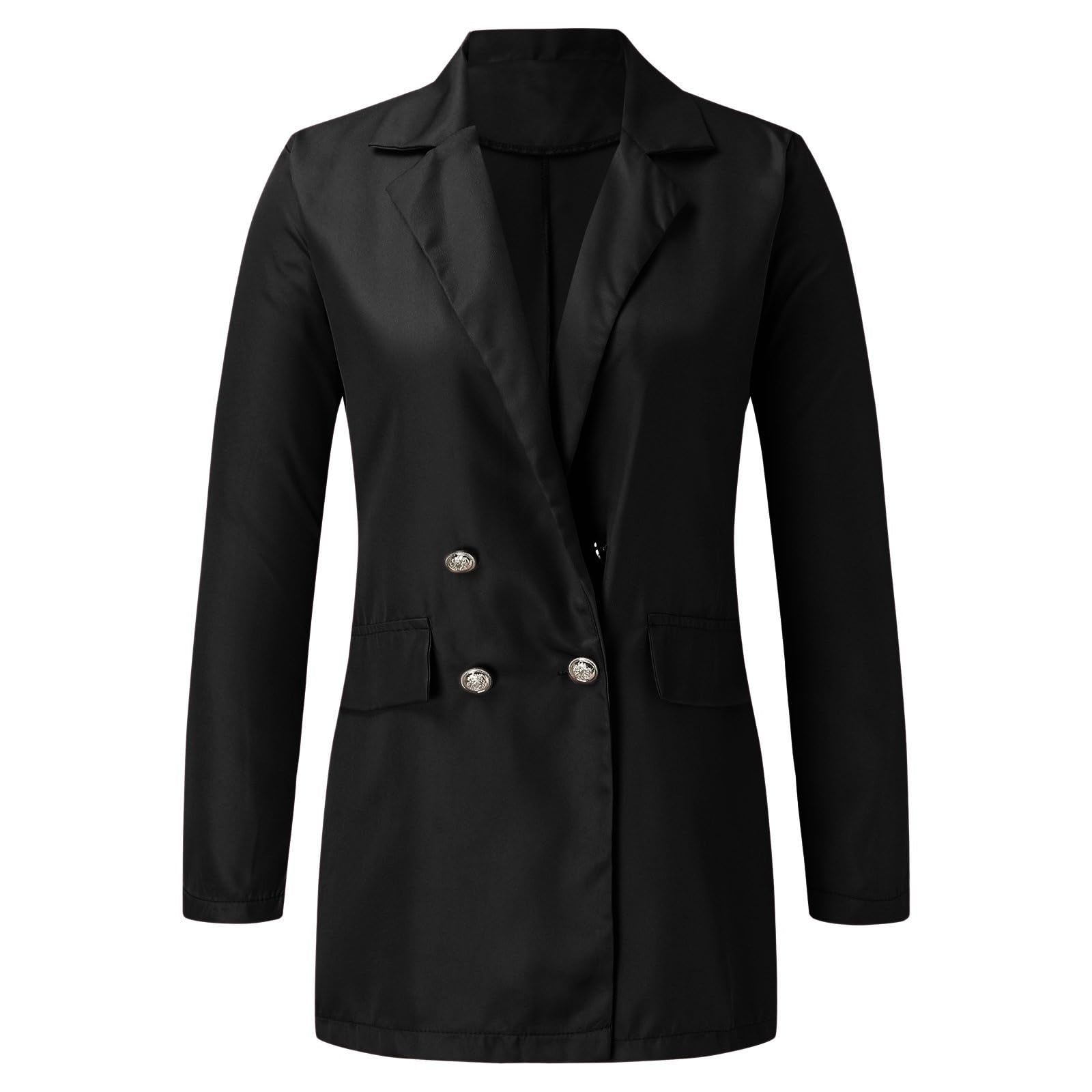 Generisch Blazer élégant pour femme - Veste de costume élégante à manches longues unie pour femme - Cardigan élégant - Tenue mi-longue polyvalente