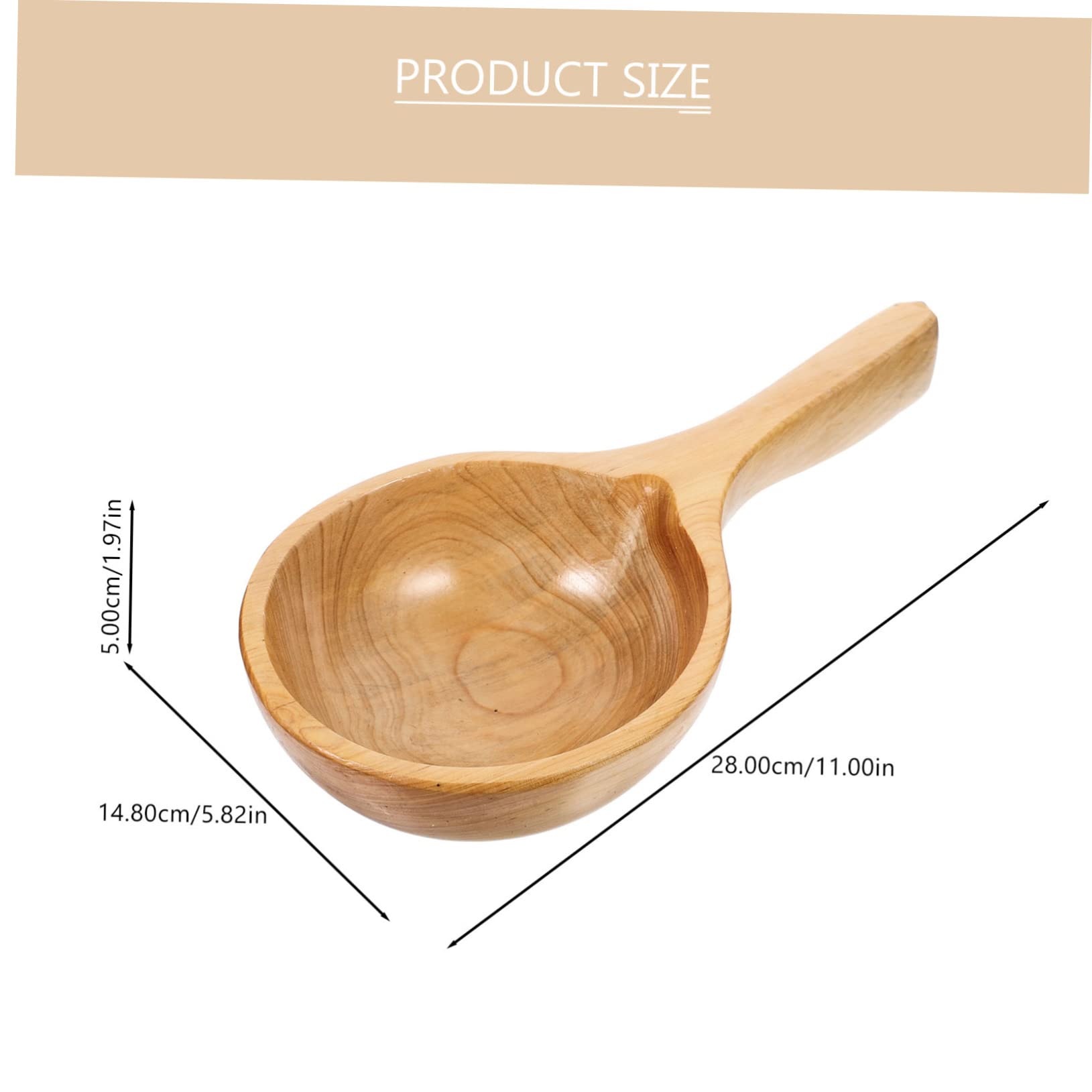 Cucharón de Baño de Madera Color Caqui Diseño Ergonómico