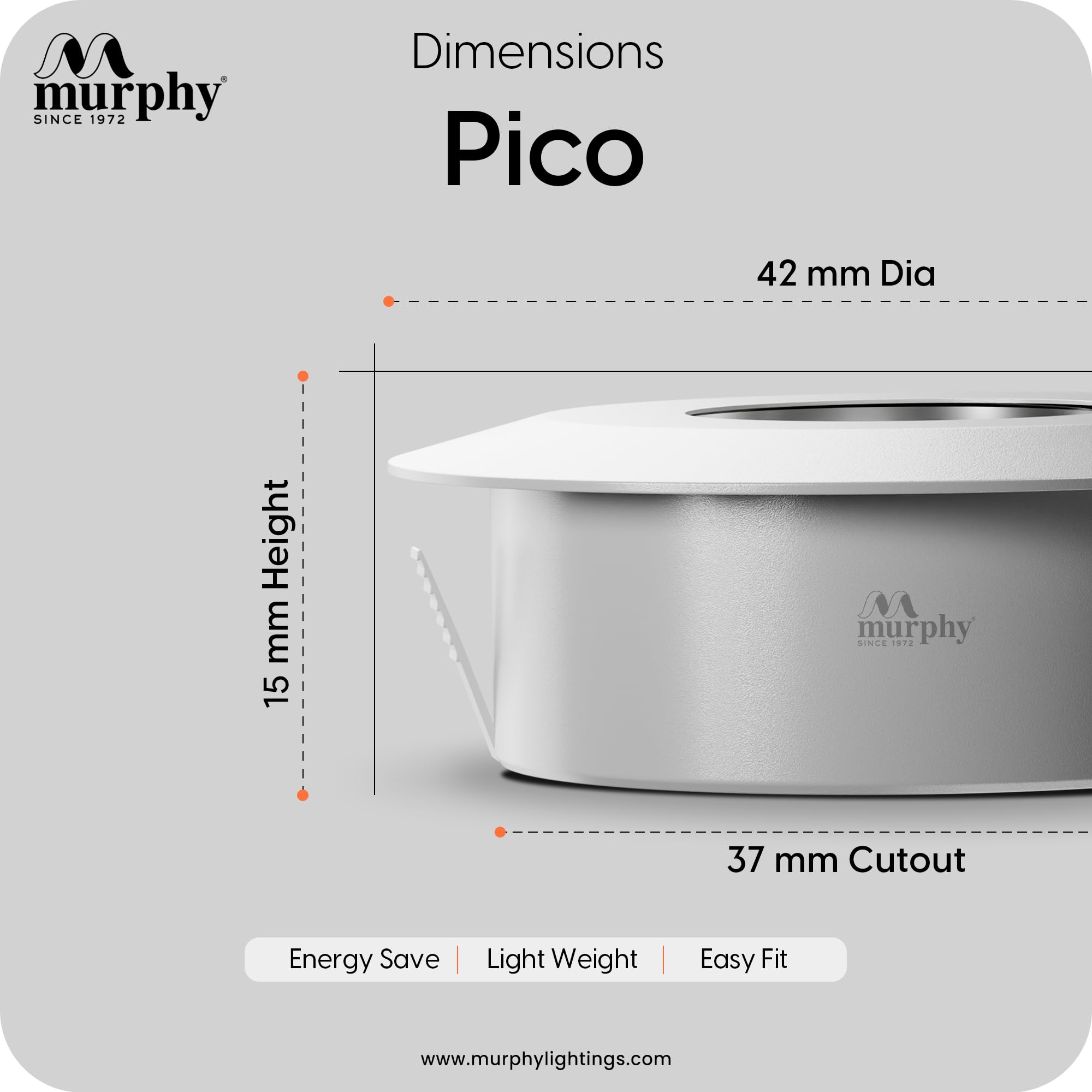 Murphy LED Spotlights - Warm White, Pack of 2 -4