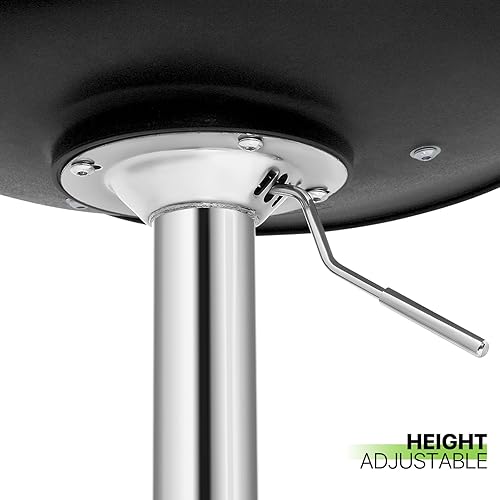 Miniatura 24 de Magshion Juego de 2 taburete giratorio de plástico con respaldo alto con almohadilla de asiento de cuero PU Chrome Air Lift w/reposapiés multicolor