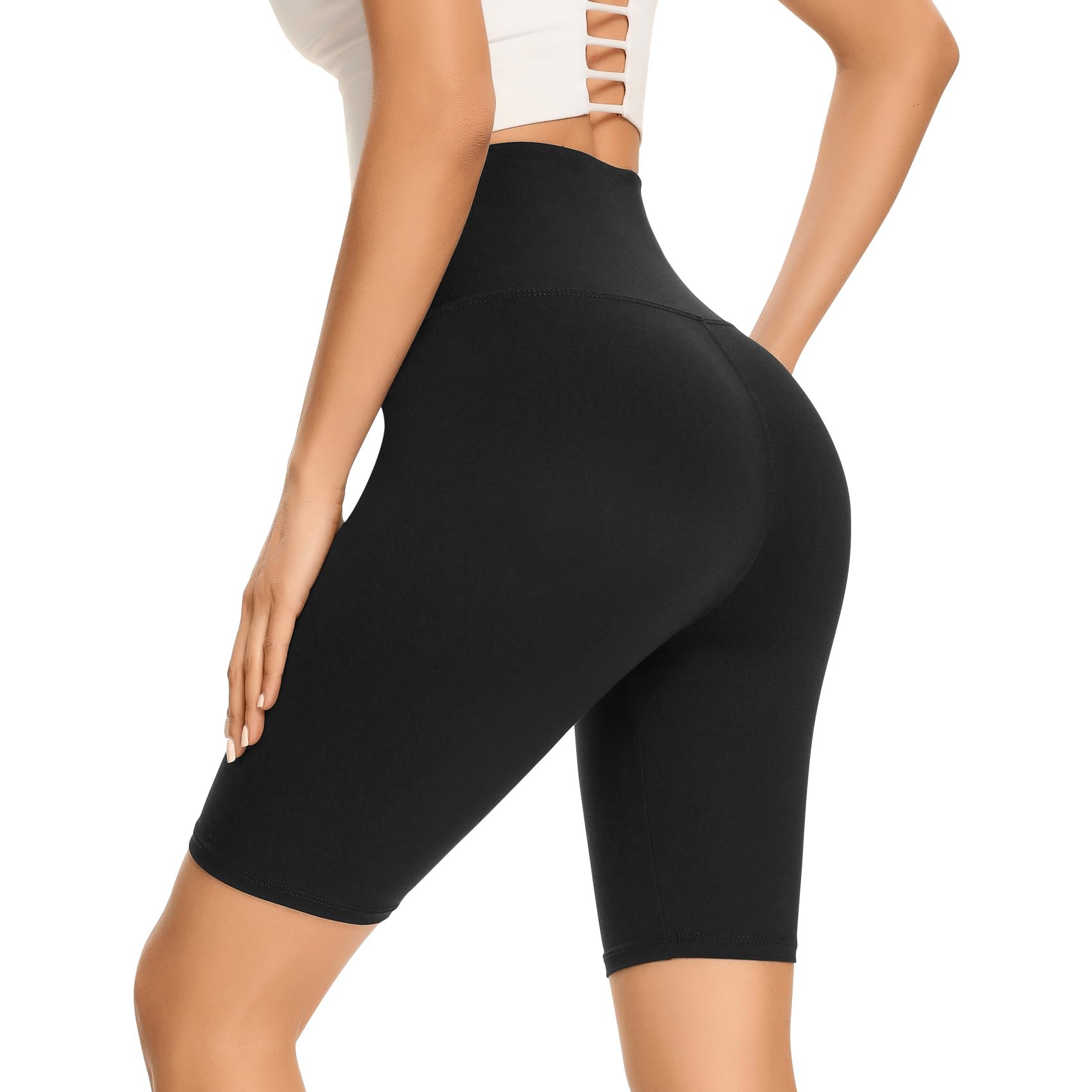 Gayhay Radlerhose Damen Knielang Leggings Kurze Sport Shorts Sommer High Waist Sporthose Gym Yoga Lauf Hose Blickdichte Shapewear Bauchweg Leggins