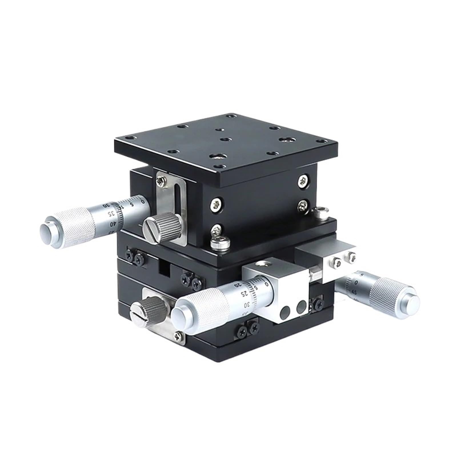 WNVXJGNSO Trimming Guide Rail Micrometer Optical Table Displacement Platform X/XY/XYZ Axis Manual Sliding Table Precision Knob Table(XYZ-axis Right,40x40mm Table)