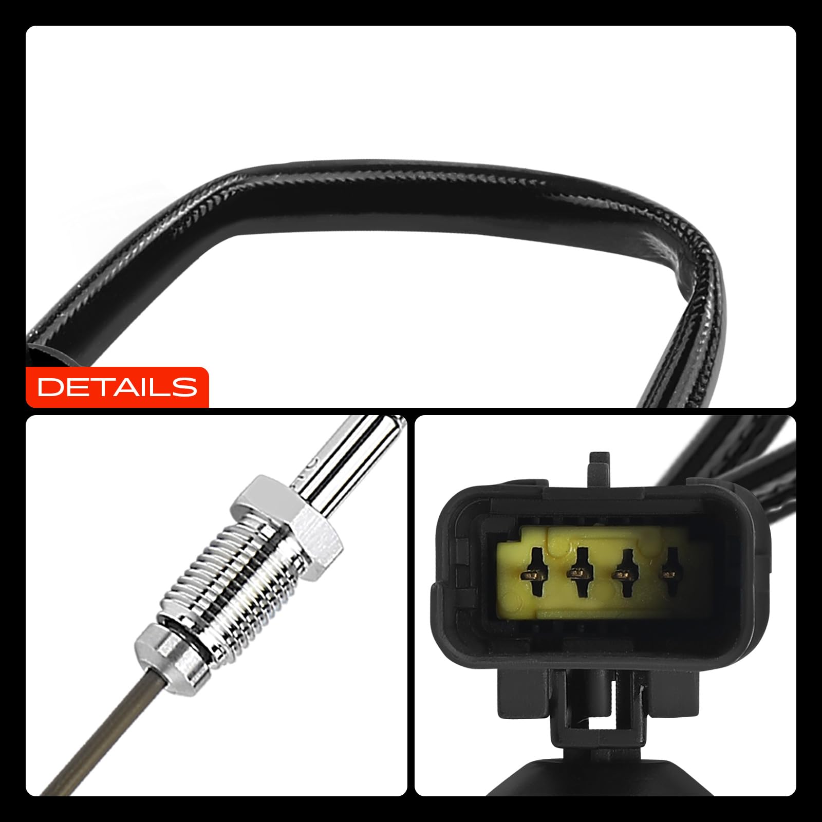 Frankberg Sensor de temperatura de gases de escape después del catalizador 4-Polos Compatible con C3 III SX C4 II NC Berlingo B9 Expert Bus V 3008 SUV M4 MC MJ MR DS3 SA Jumpy Bus V 9678157880
