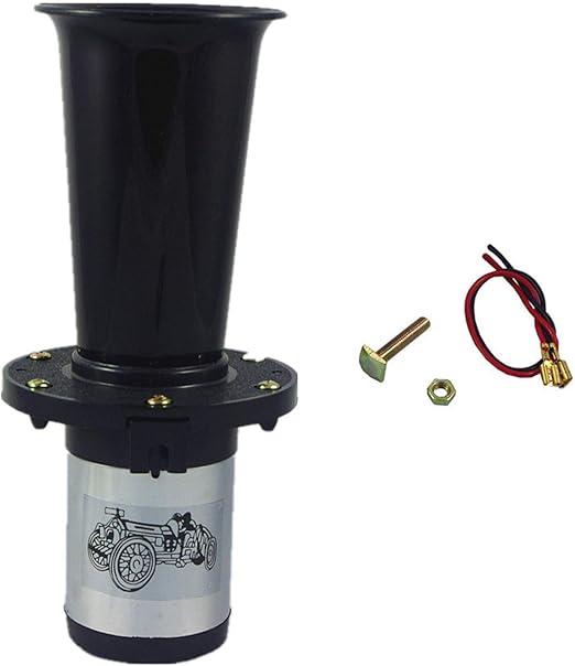 JDMSPEED New Black Ahooga Auto Car Truck Antique Vintage Style Horn for 12 Volt Old Fashion Car Trucks RV's Horn Hot Rod Klaxon 12V 110DB AHH-OOO-GAH OOGA Air Horn