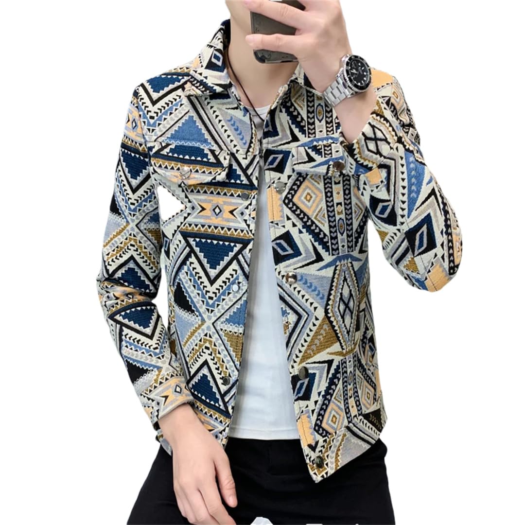 Męskie koreańskie kurtki biznesowe Slim Fit Youth Social Streetwear płaszcze retro kurtka z nadrukiem