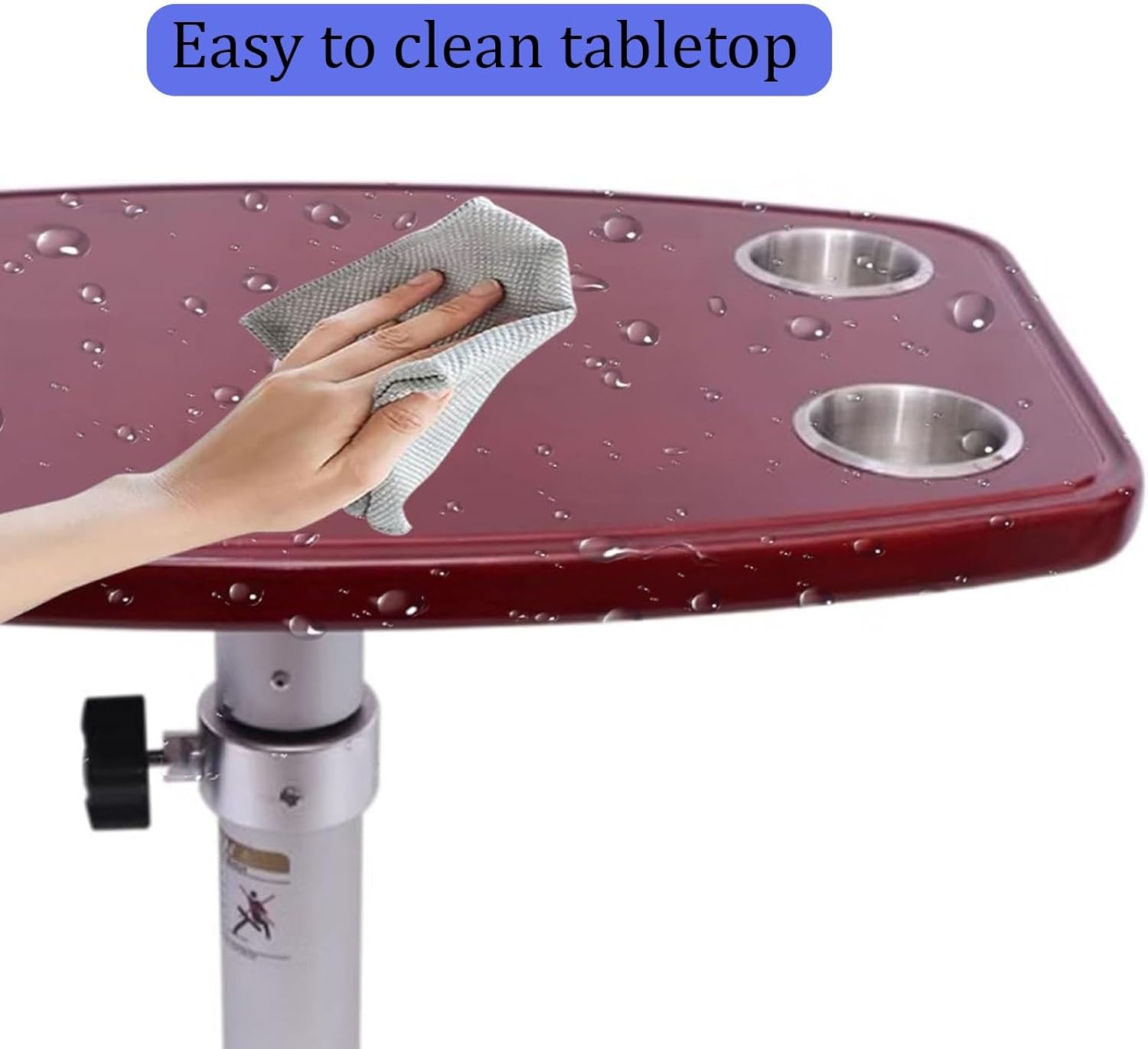 RV Rectangular Table Top, RV Dining Desktop with 4 Cup Holders Stainless Steel, Removable Pontoon Table Top 24x15in, for Yacht, Camper, Marine