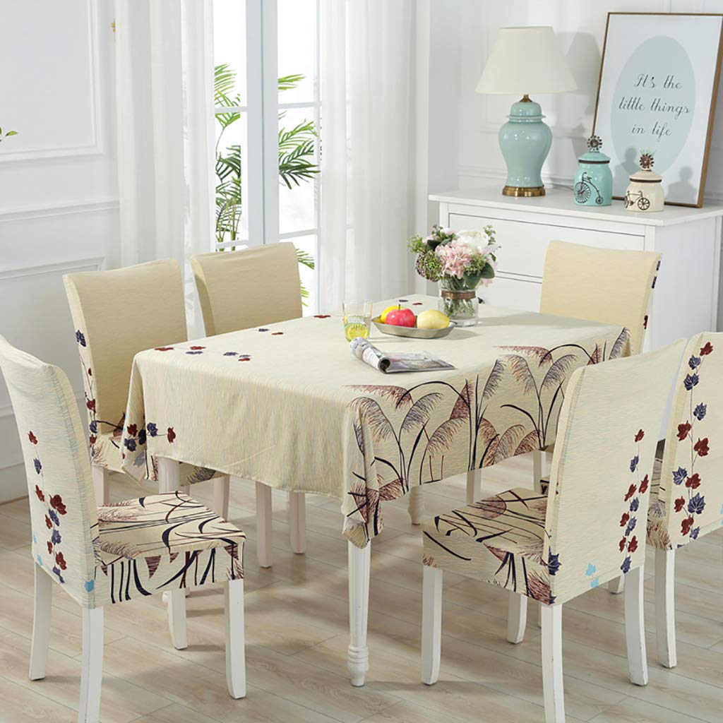 Nappe table à manger rectangulaire avec housse de coussin pour repas de famille