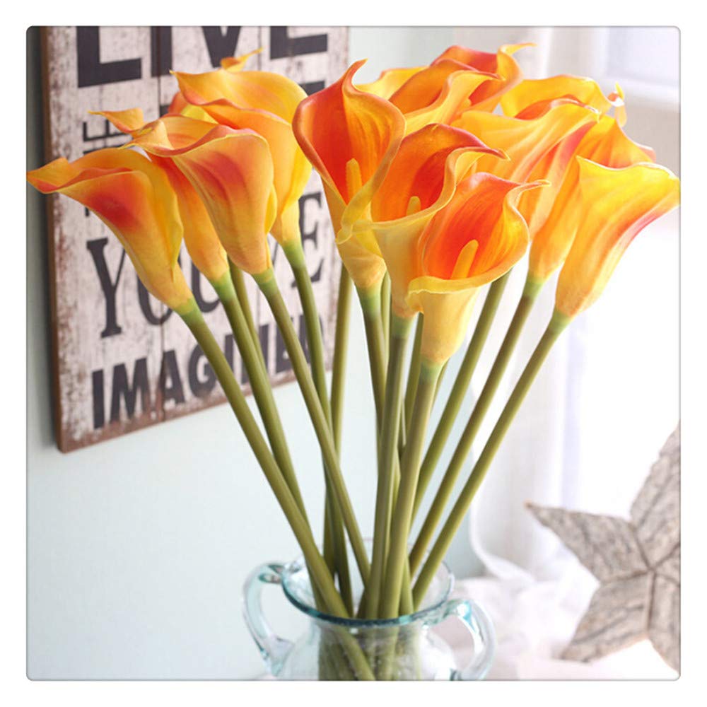 Artificial Flowerreal Calla Lily Artificial Bridal Wedding Bouquet Head Decoración De La Boda Home Party Decor 67cm