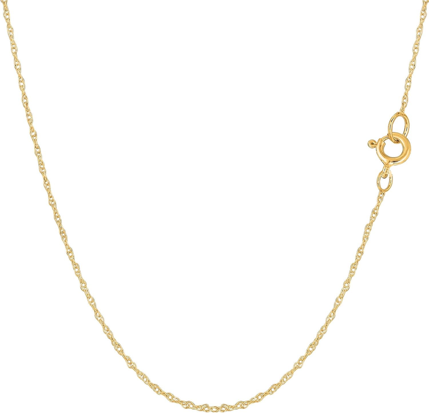 Jewelry Affairs 14k Yellow Gold Rope Chain Necklace, 0.7mm
