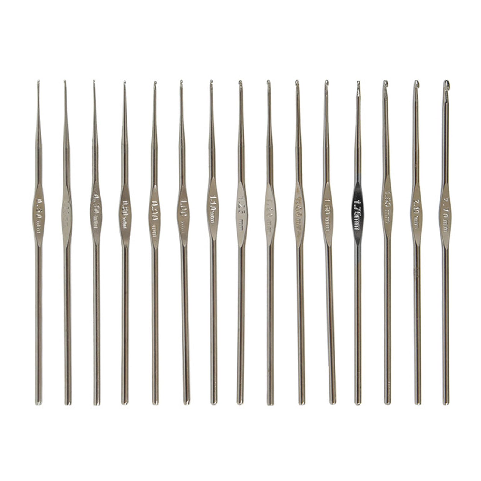 EXQIOUR 15/16 PCS Crochet Hooks Set Crochet Needle 0.5mm to 2.7mm Ergonomic Handle Hook for Lacework Weaving Craft Knitting Accessories