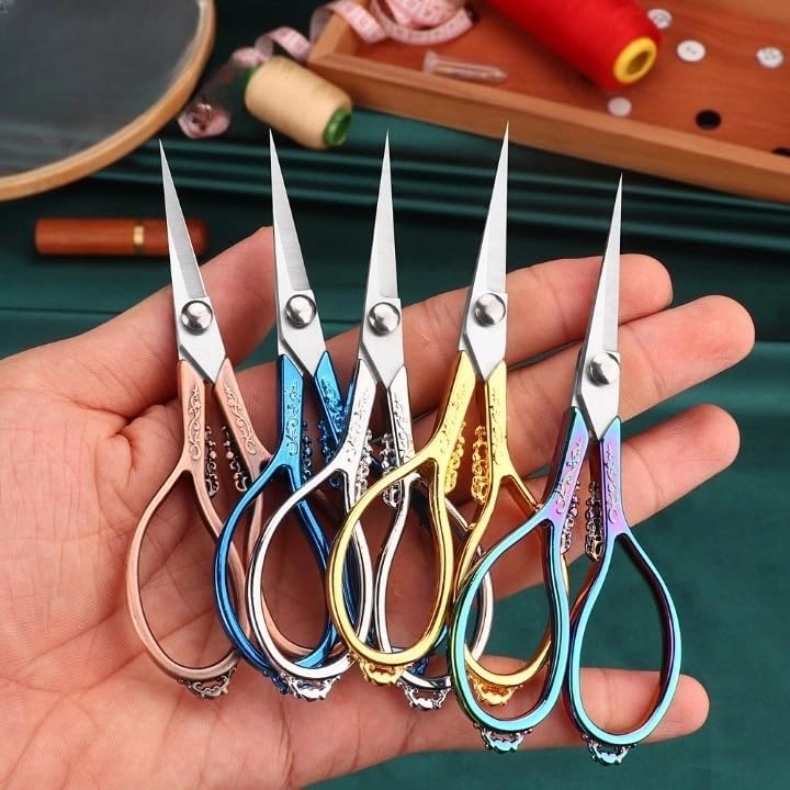 Miniatura 5 de Tijeras pequeñas de bordado de 4.4 pulgadas, puntas resistentes y afiladas de acero inoxidable, tijeras de costura, tijeras para manualidades,