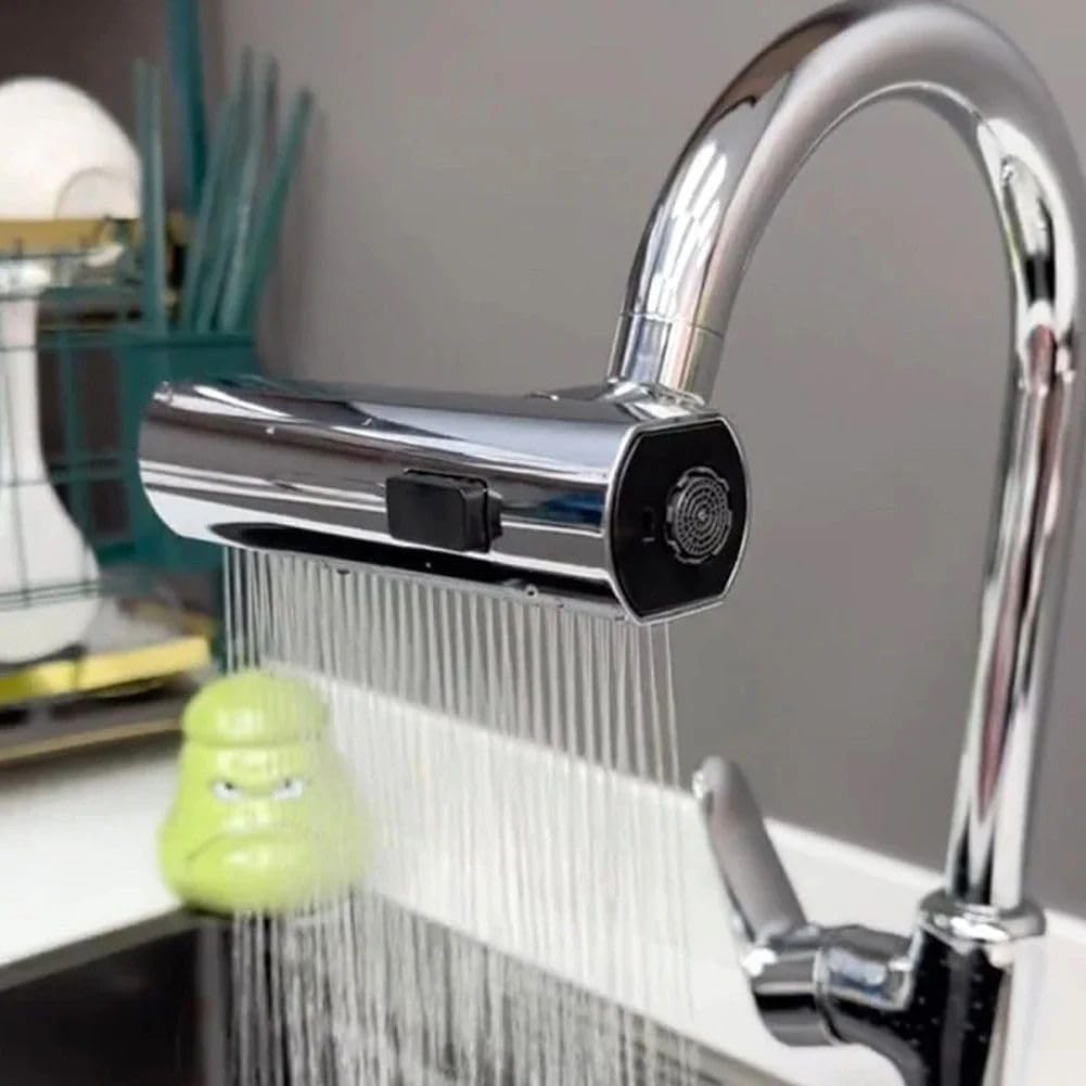 NAXUE Waterfall Kitchen Faucet | 3 in 1 360° Swivelling Waterfall Kitchen Tap with Pull Down Sprayer | Kitchen Faucet with Universal Multifunction Sprayer for Kitchen Tap Bubbler Water Sink Filter (B0CSK4W5GT) Amazon Price History, Amazon Price Tracker