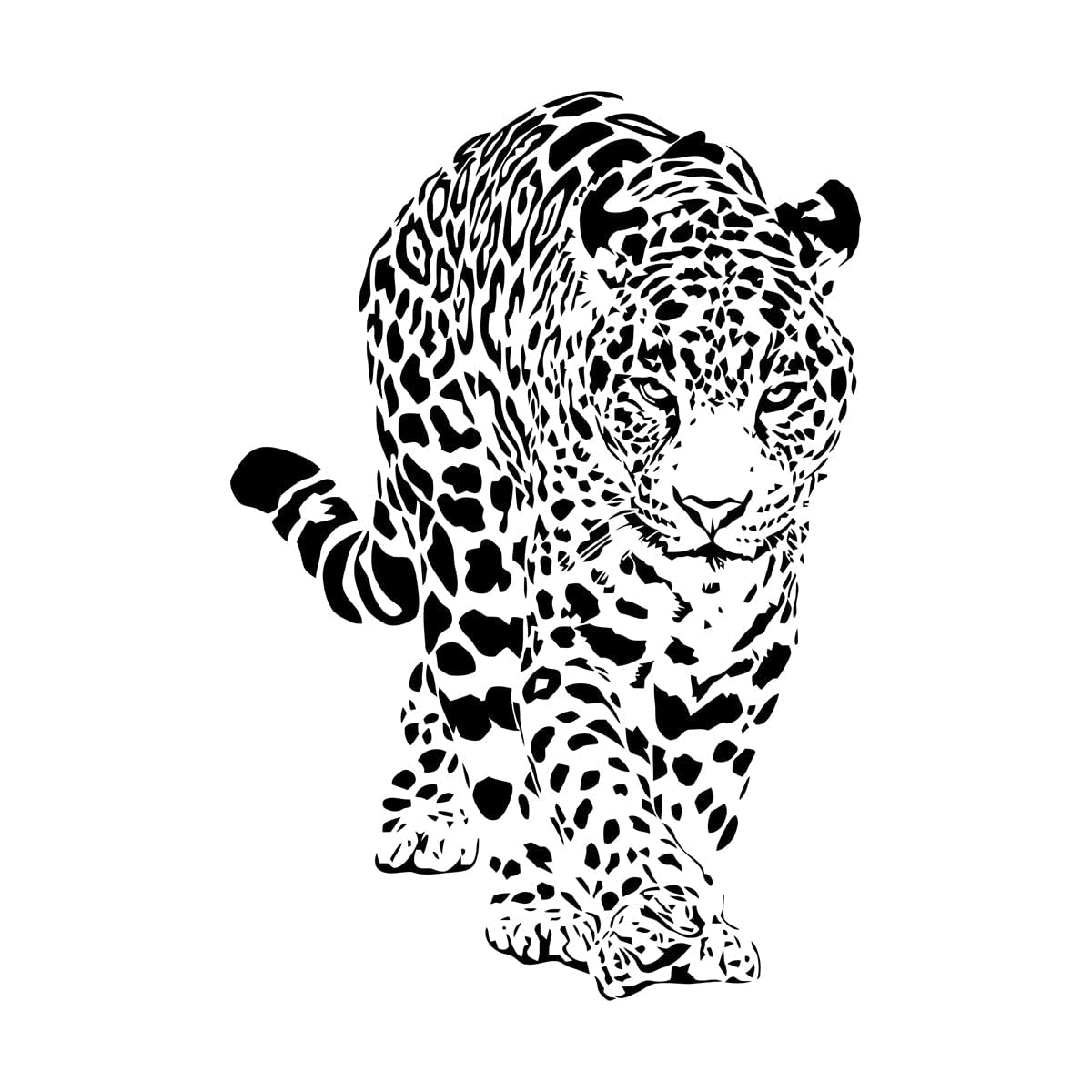 Lzhouting Wall Stickers 1667 Leopard Walking Wall Decals Cheetah Animals Wild Pet Wall Stickers Wild Cat Vinyl Sticker For Bedroom Nursery Decor Murals Small - 30X43cm