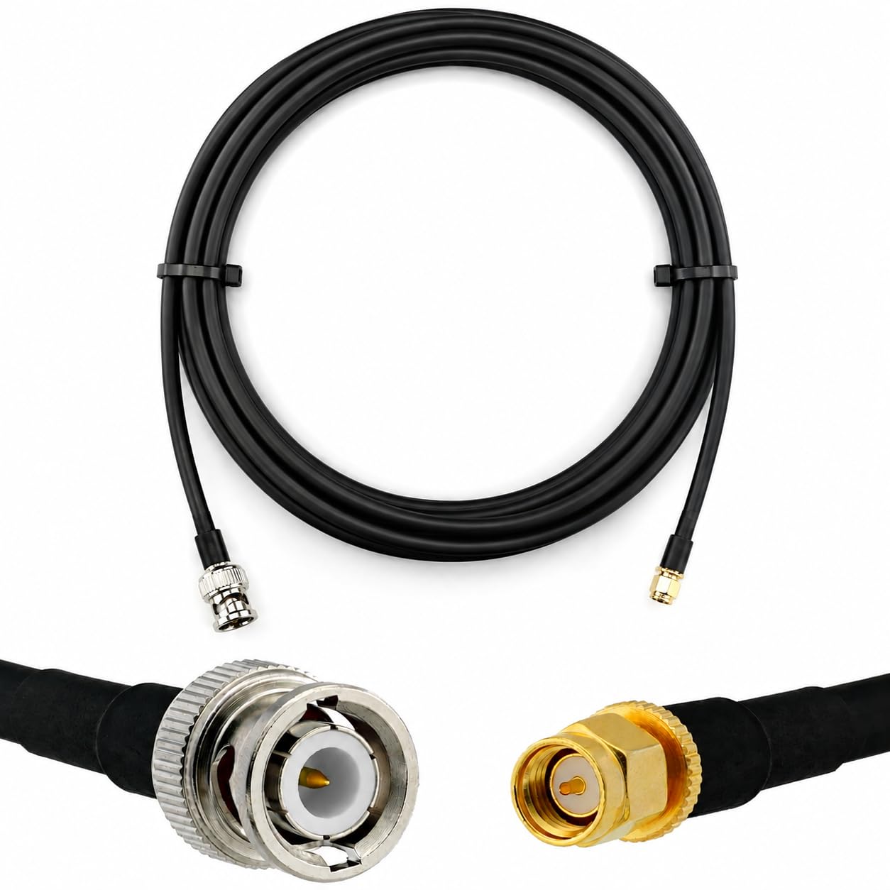 20m BNC Male do SMA Male kabel koncentryczny UHF RG8X CB — przedłużacz koncentryczny BNC do SMA 50 Ohm — do radia HAM CB, anteny, miernika SWR, krótkofalarstwa, fal krótkich, RF