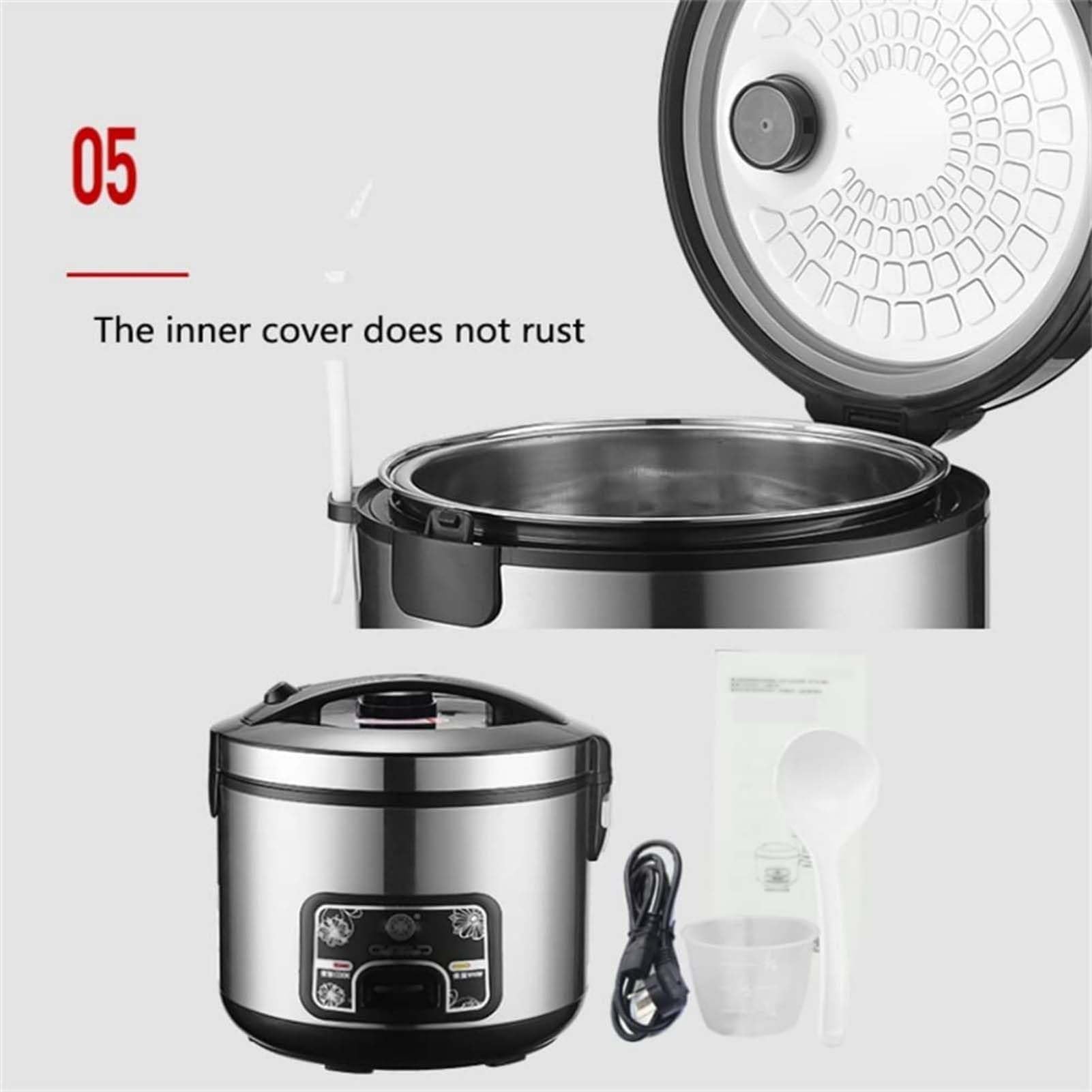 THEGA Cuociriso Elettrico da 4 Litri, 220-240 V, Funzioni di Cottura E Mantenimento in Caldo, Pentola Interna Antiaderente in Acciaio Inox 201