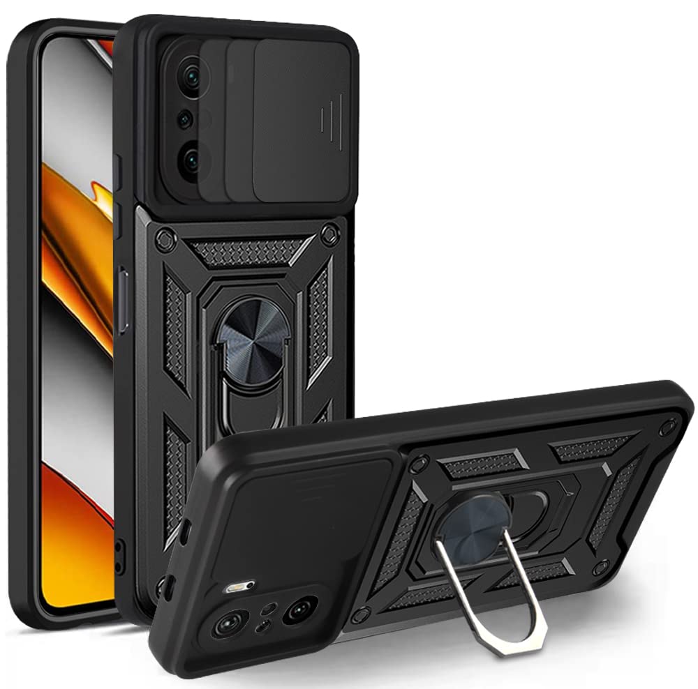 Kukoufey Compatible with Xiaomi Poco F3 5G Bracket Shell,with Slide Camera Lens Cover Compatible with Xiaomi Redmi K40 M2012K11AC / Mi 11i M2012K11G /