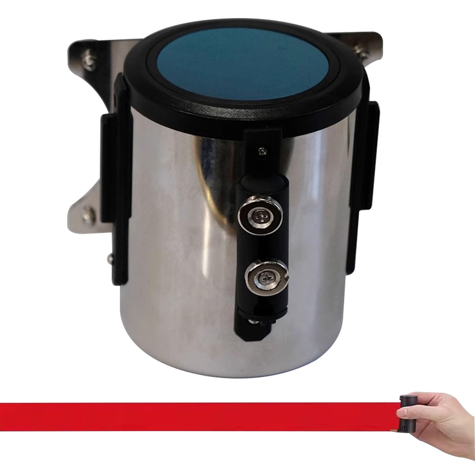 Absperrband, Einziehbare Barriere – 2/3/5/10 m Sicherheitsabsperrung zur Massenkontrolle for Flughafenbanken(10M/32FT)