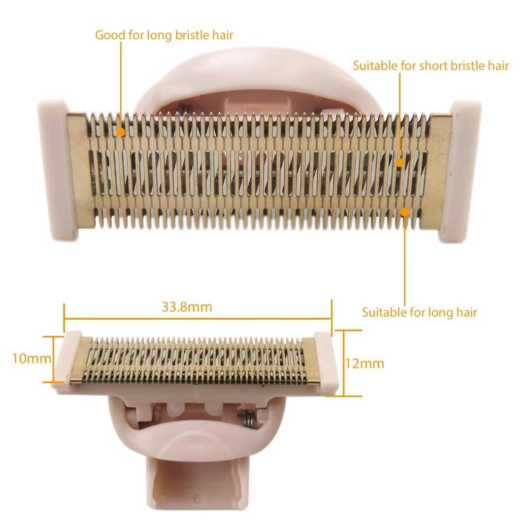 Latest Ver. 2Pcs Two-Way Dry Razor Replacement Head with Rose Gold Plated Body fit for Flawless Nu Razor, Hair Remover Tool with Covers Compatible for Finishing Touch Razor for Women