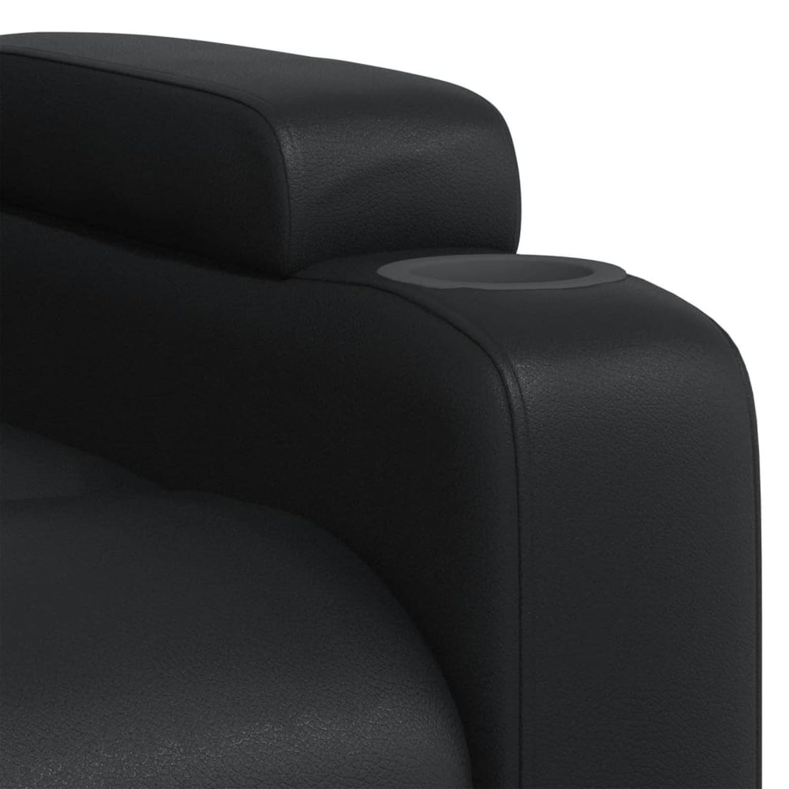 IKAYAA Sillón de Masaje Reclinable Cuero sintético, Sillón De Relax, Sillon Masaje Relax, Sillon Relax con Bolsillos Laterales, Sofá Individual, Butaca Orejera, para Salón Oficina Dormitorio Negro