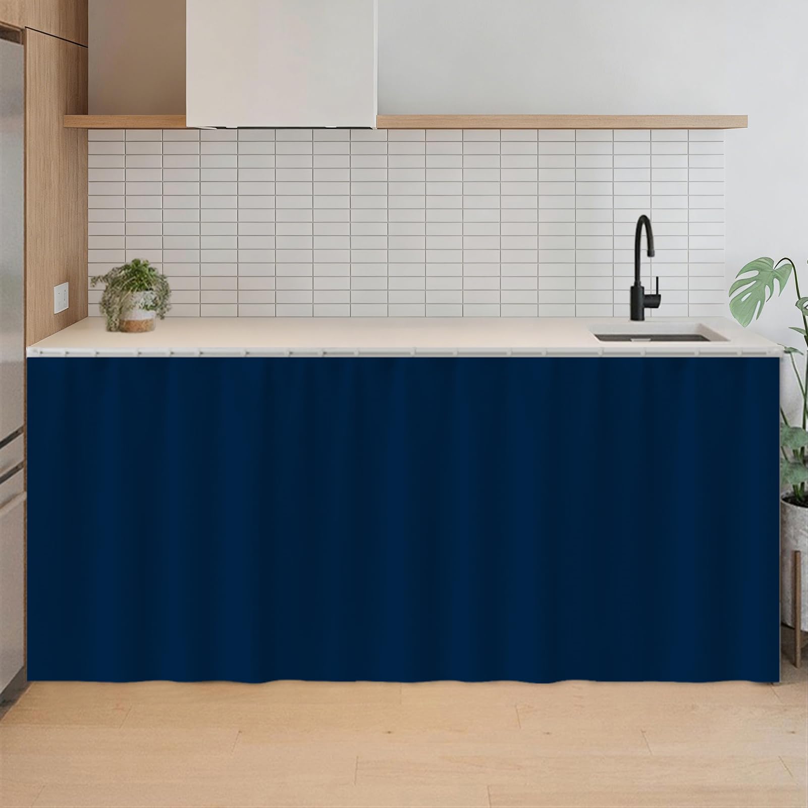 Rideaux courts bleu foncé 130x70 cm pour cuisine et armoire