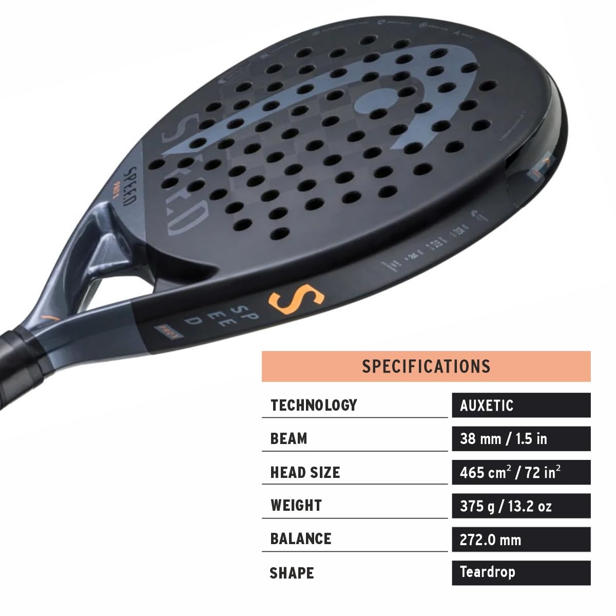 Amazon.com: HEAD Speed Pro X Padel Racket Padde (221043
