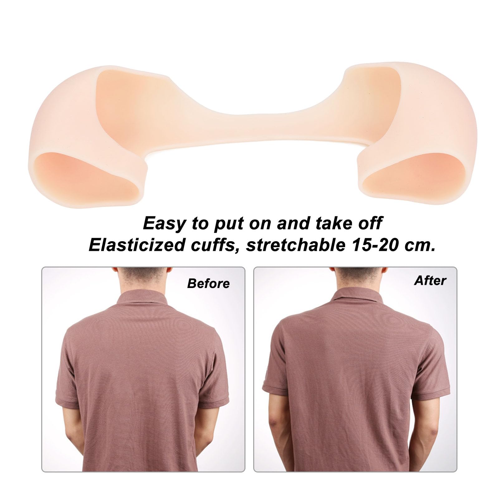 Hombreras de Silicona para Hombres y Mujeres, Hombrera Reutilizable de una Pieza, Realzador de Hombros Antideslizante para Hombros Estrechos, Hombros Deslizantes, Hombro Falso