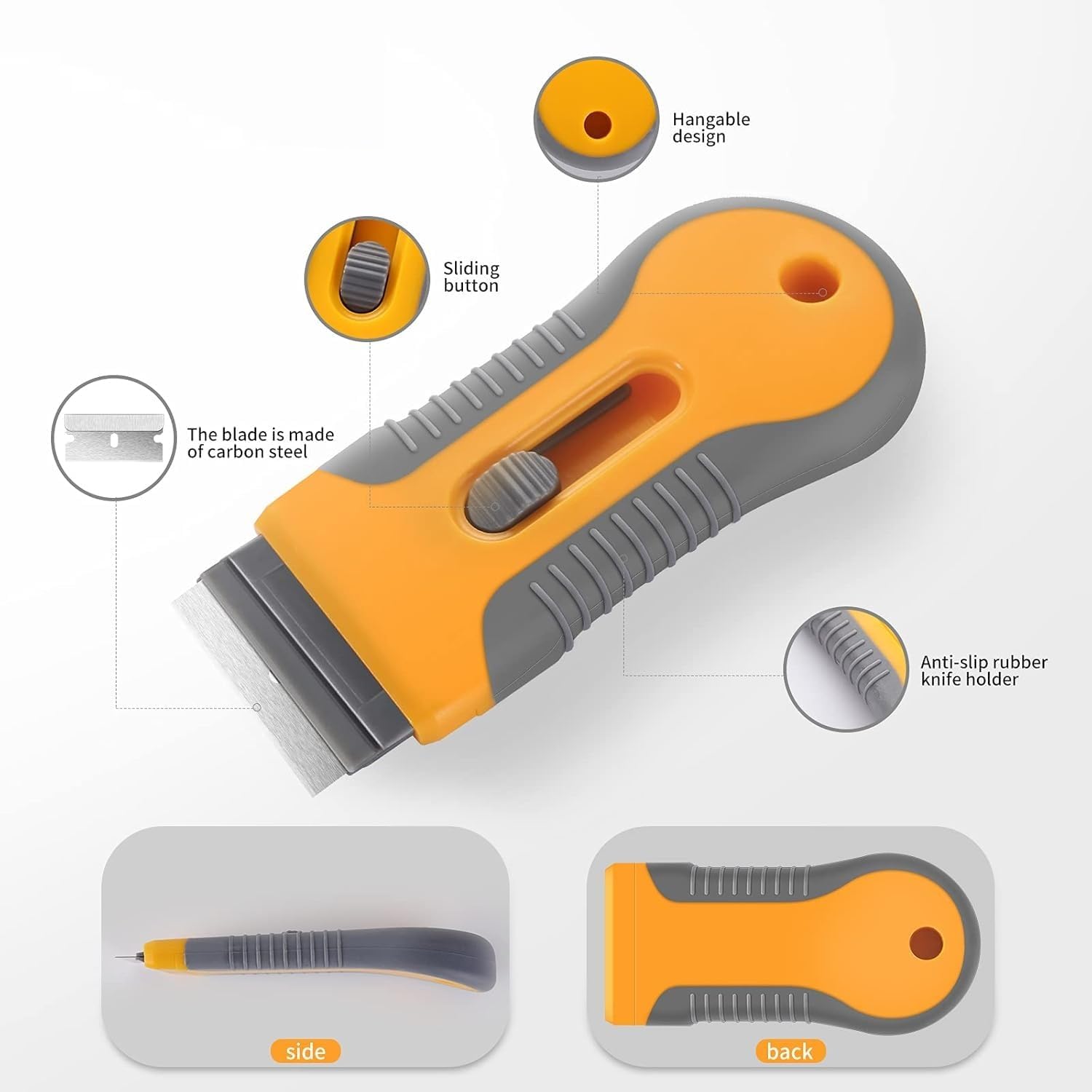 THEA Glue Remover Cleaning Scraper Tool Double Edged Multipurpose Removing Paint, Labels, Sticker Multi-Surface Cleaning Tool for Glass, Ceramic Hobs, Ovens, Glass Top and Foot (10 Piece Metal Blades) 1
