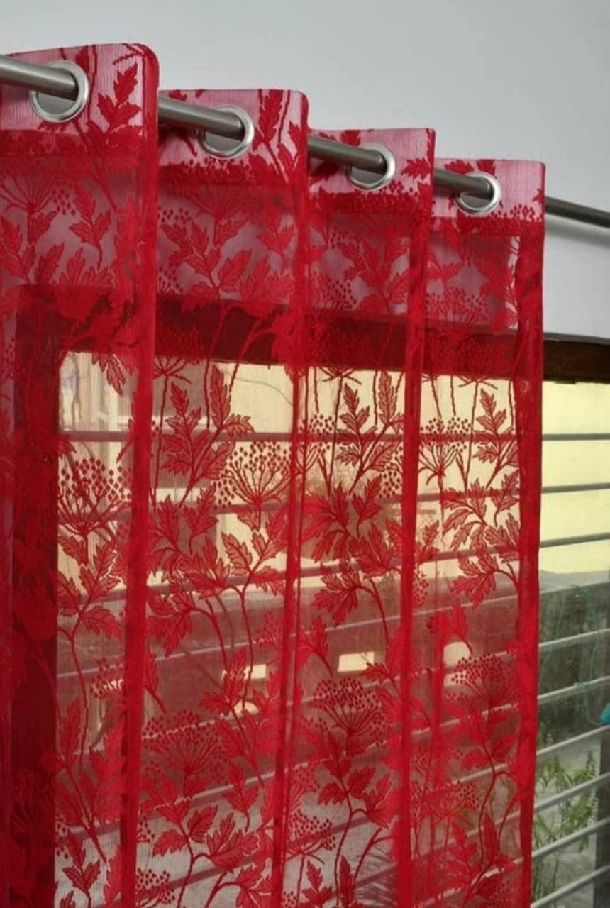 Floral Door Curtains - Soft Sheer Panels FREE SHIPPING -11