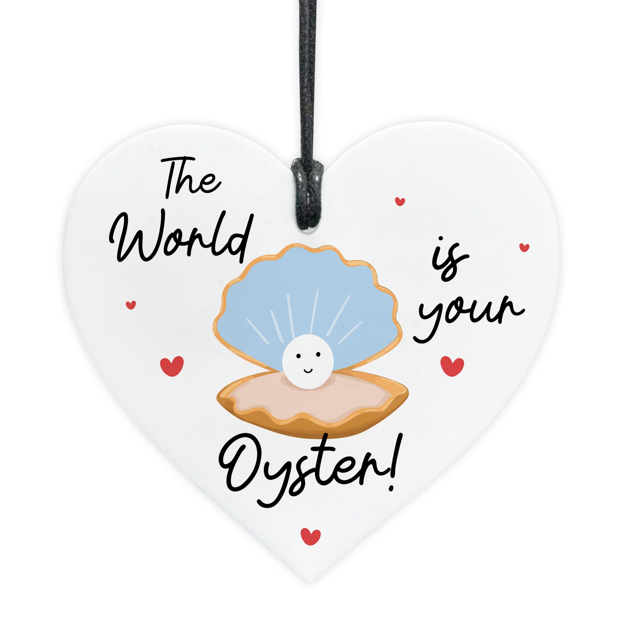 Red Ocean Cute Good Luck Gift For Him Her The World Is Your Oyster Motivational Gift For Friends and Family New Job University School Leaving Graduation GCSE A Level