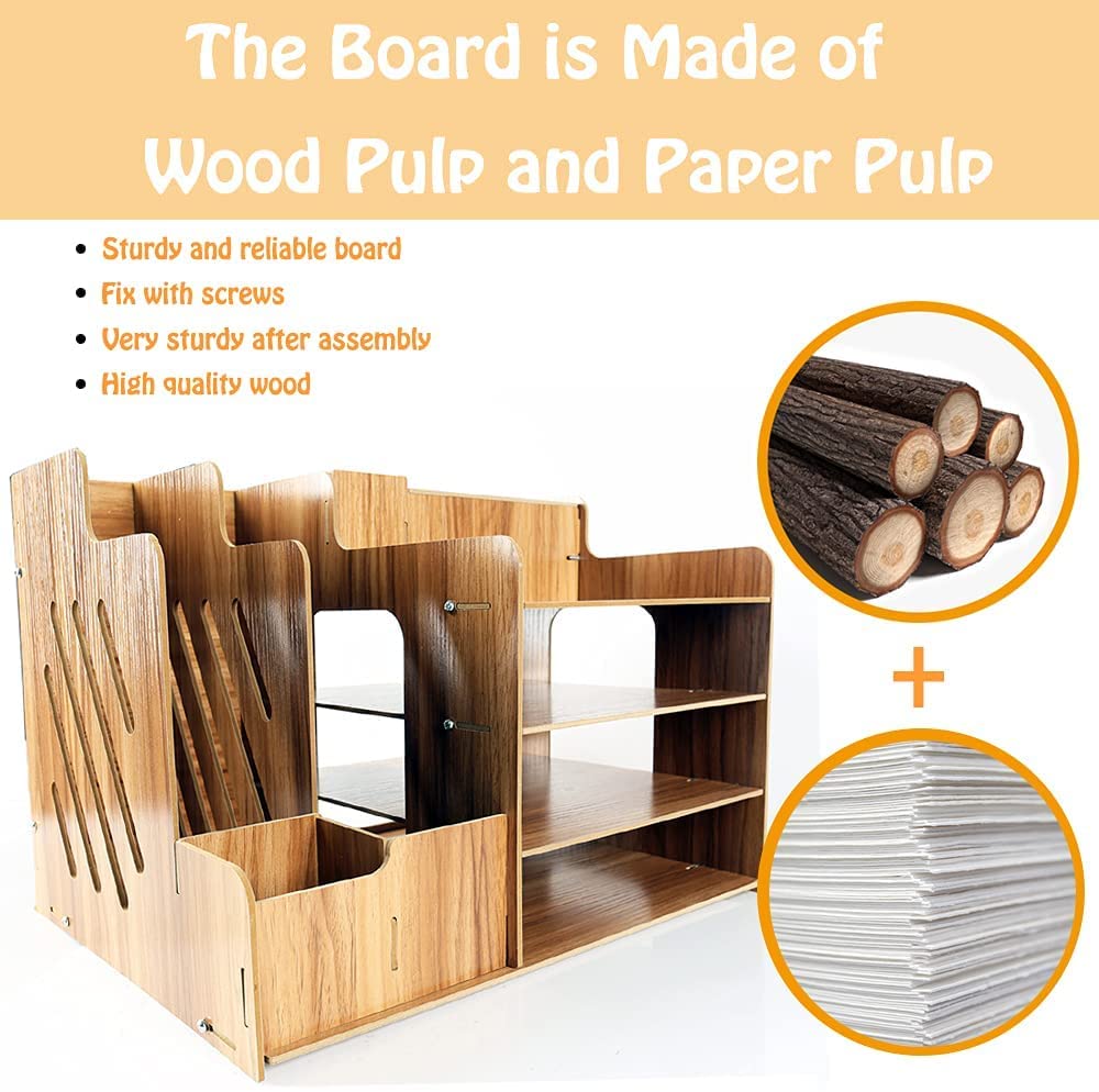 Bamboe Tafelorganizer voor op het bureau, Houten Pennenhouder voor op het bureau