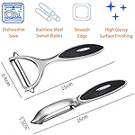 FUHUY Vegetable, Apple Peelers for kitchen, Fruit, Carrot, Veggie, Potatoes Peeler, Y-Shaped and I-Shaped Stainless Steel Peelers, with Ergonomic Non-Slip Handle & Sharp Blade, Good Sturdy (2PCS)