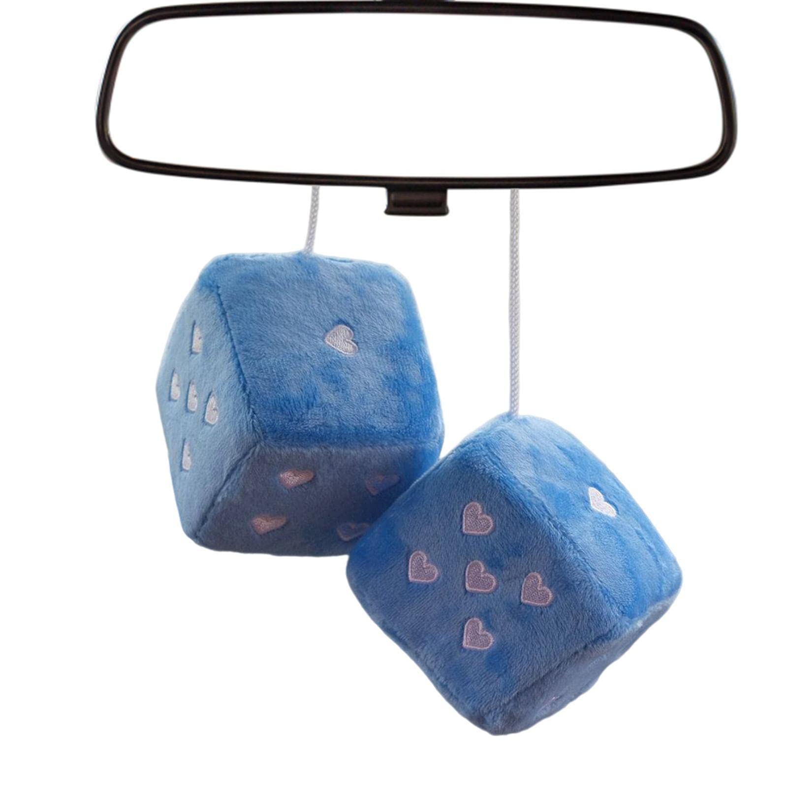 Dobbelsteen voor Autospiegel | Pluche Dobbelsteen met Hartvormige Stippen Hangend voor Auto Achteruitkijkspiegel - Auto Hanger, Interieur Achteruitkijkspiegel Decoratie, Auto Decoratie Ophangen