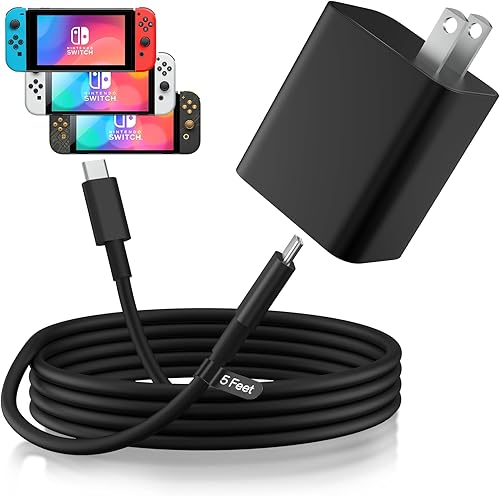 Switch 2 Charger - 60W Power Adapter for Nintendo Switch 2/1, 20V/3A PD3.0 Charging Supply for NS2/1/OLED, Steam Deck, PS5, Support TV Dock Mode, Same as Original, 6.56FT
