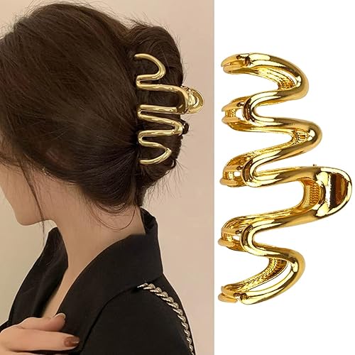 Pinza para el pelo de serpiente, clip de pelo de línea dorada, clip de metal con forma de serpiente, pinzas de garra creativas para mujeres y niñas,